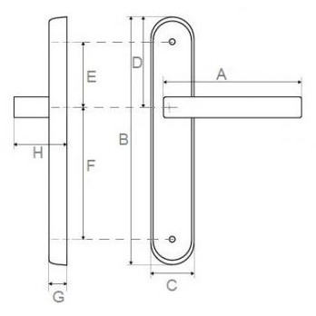 РУЧКА ДВЕРНАЯ ROMA 90 WC SATIN LONG DOOR