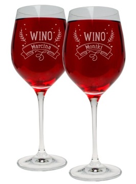 KIELISZKI NA WINO DLA MŁODEJ PARY PREZENT 370ml