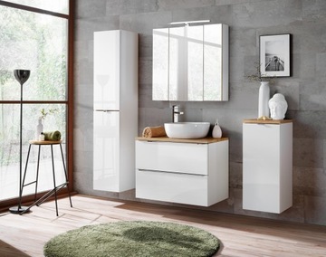 ZESTAW MEBLI ŁAZIENKOWYCH CAPRI 80 CM BIAŁY