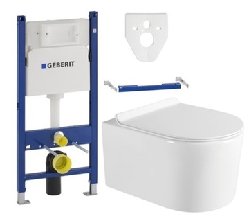 GEBERIT BASIC STELAŻ WC+ MEXEN SOFIA RIMLESS DESKA