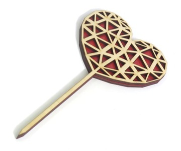 2x ТОППЕР PIKER ДЕКОР КРАСНОЕ СЕРДЦЕ OT38