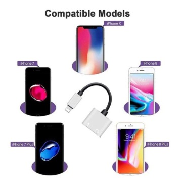 Адаптер для iPhone переходник jack 3,5 мм + зарядка