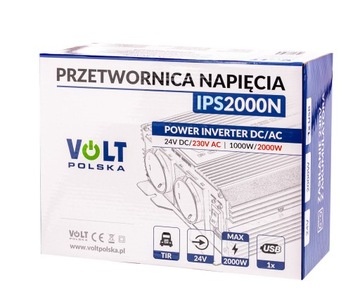 PRZETWORNICA 24V 230V SAMOCHODOWA NAPIĘCIA 2000W