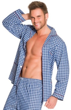 C1 РАССТЕГНУТАЯ ХЛОПКОВАЯ КЛЕТЧАТАЯ МУЖСКАЯ ПИЖАМА L