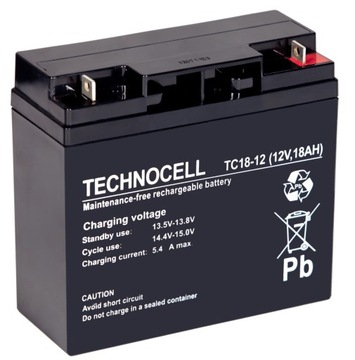AKUMULATOR TECHNOCELL 12V 18Ah ALARM UPS TC18-12