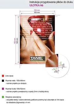 NAKLEJKA etykiety wlepki NAKLEJKI - A6 100 sztuk