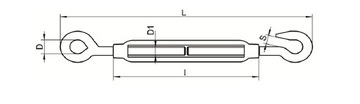 СЪЕМНИК С КРЮКОМ M8 ТИПА C НЕРЖАВЕЮЩАЯ СТАЛЬ A4 1S