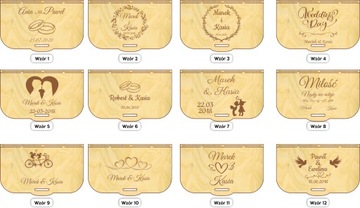 Деревянная коробочка для обручальных колец с гравировкой в ​​виде сердца.