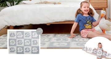 БОЛЬШОЙ ОБУЧАЮЩИЙ КОВРИК ИЗ ПЕНЫ EVA АЛФАВИТ ПАЗЛ 30х30 см 36 шт. РИКОКИДС