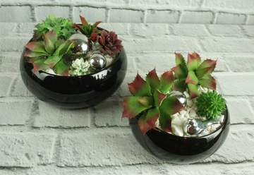 Серебряный керамический декоративный шар, 6 см.