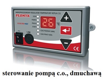 Sterownik regulator Płomyk kocioł zasypowy CO+dmu ElektroMiz