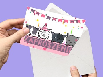 ПРИГЛАШЕНИЕ КОТА НА ДЕНЬ РОЖДЕНИЯ РЕБЕНКА + БЕСПЛАТНЫЙ КОНВЕРТ