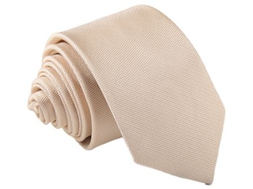 KRAWAT ŻAKARD BEŻOWY WZÓR [2464]