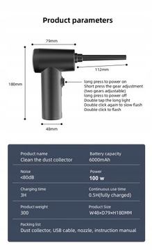 Беспроводной пылесос Xiaomi Wireless Air Duster, 50 000 об/мин