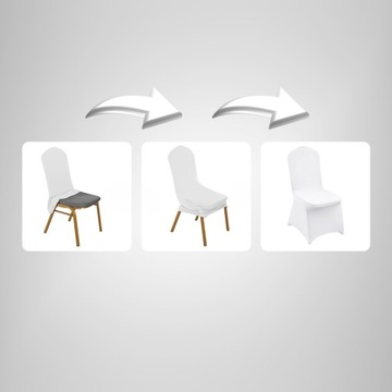 POKROWIEC ELASTYCZNY NA KRZESŁO BANKIETOWE UNIWERSALNY GRUBY BIAŁY PEŁNY