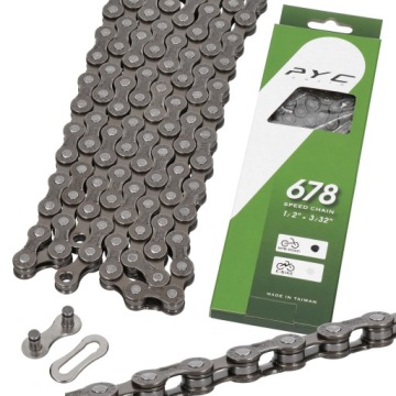 ŁAŃCUCH ROWEROWY 6/7/8-RZĘDOWY MTB PYC 116 OGNIW DO ROWERU + SPINKA