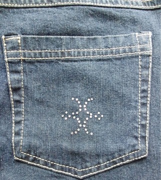 Spodnie damskie jeans Rozm.44 z elastanem, w pasie 86cm, granatowe