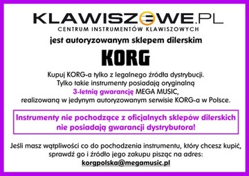 KORG LP-180 CZARNE PIANINO CYFROWE ze STATYWEM 24h