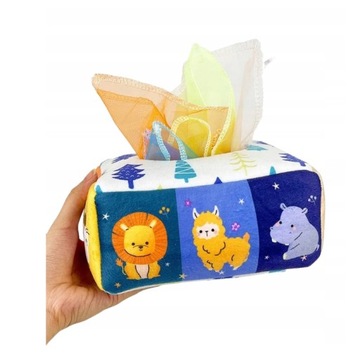 SORTER PUDEŁKO Z CHUSTECZKAMI PLUSZOWE SENSORYCZNE MONTESSORI ZWIERZĄTKA