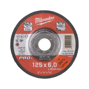 Milwaukee Tarcza do metalu 125x6mm Szlifowania