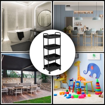 Кухонная тележка СТОЛ НА КОЛЕСАХ 4-ЯРУСНАЯ ТЕЛЕЖКА С ЗАМКОМ НА КОЛЕСАХ