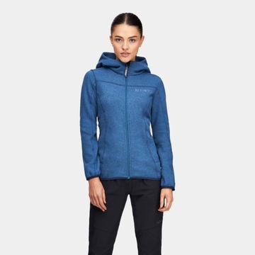 Bluza polarowa damska Alpinus Stroppia niebieska z kapturem Polartec XS