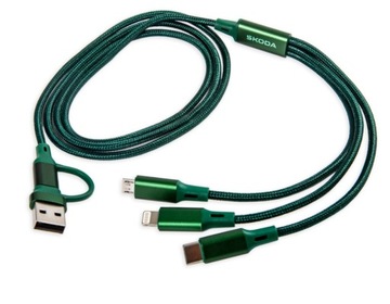 ЗАРЯДНЫЙ КАБЕЛЬ 4в1 USB-C Микроподсветка SKODA