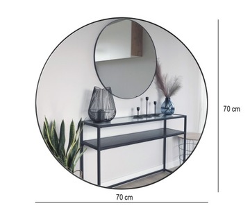 РАМКА КРУГЛОГО ЗЕРКАЛА ДЛЯ ВАННОЙ LOFT 70 СМ, ЧЕРНАЯ