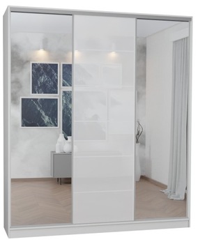 SZAFA 3D1L 200x250 WYSOKA BIAŁA- lustro + lacobel