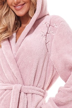 Ciepły szlafrok damski soft L&L 12321 Róż XXL