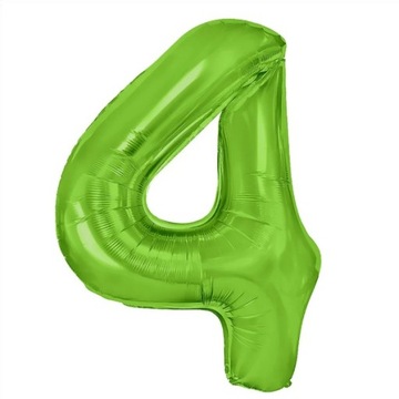 Balon foliowy CYFRA 4 na Urodziny Zielony 100 cm
