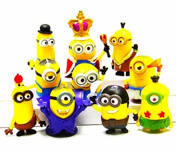 ZESTAW 10 SZTUK MINIONKI FIGURKI ZABAWKI dekoracja na Tort prezent zabawki