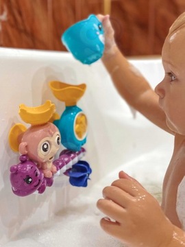 ZESTAW ZABAWKA WODNA DO KĄPIELI WANNY MAŁPKA + KUBECZEK WOOPIE BABY