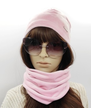 ВЕЛУРОВЫЙ КОМПЛЕКТ ЗИМНЯЯ ШАПКА, ТЕПЛЫЕ ЦВЕТА