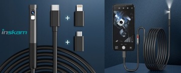 KAMERA INSPEKCYJNA ENDOSKOP DO TELEFONU DUO 2xFULLHD ANDROID IPHONE 3M WIFI