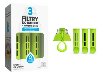 3 szt. FILTRY DAFI DO BUTELKI + ZAKRĘTKA (SELEDYN)
