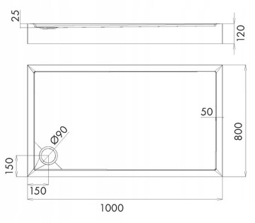Душевая кабина 80х100 8мм поддон из камня ЧЕРНЫЙ