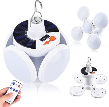 LAMPA KEMPINGOWA LED Z HACZYKAMI, ŁADOWANA USB