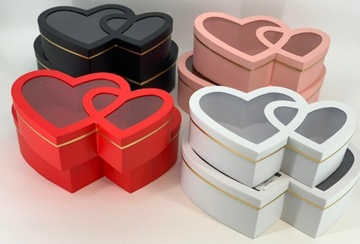 БОЛЬШАЯ ЦВЕТОЧНАЯ КОРОБКА СЕРДЦЕ ПОДАРОЧНАЯ ДВОЙНАЯ