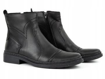 КОЖАНЫЕ ЗИМНИЕ БОТИНКИ 252S ЧЕРНЫЕ 41