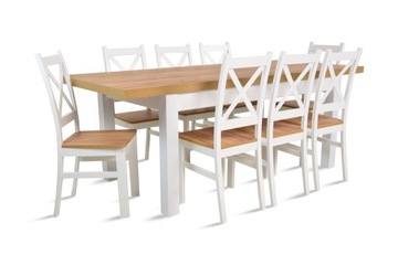 Stół rozkładany 90x160/210 8 krzeseł krzyż CRAFT