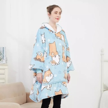 ОДЕЯЛО СВИТШОТ Толстое одеяло с капюшоном на меху XXL для собак Shiba 460 GSM 1,3 кг