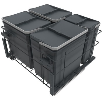 SORTOWNIK KOSZ NA ŚMIECI 51 L SZAFKA 60cm grafit cichy domyk