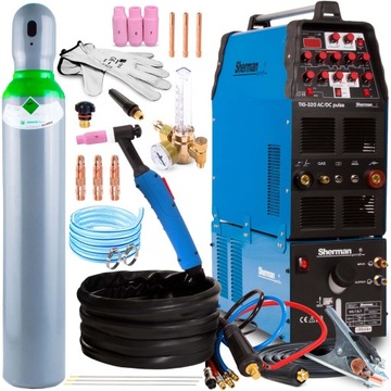 SPAWARKA INWERTOROWA INWERTER SHERMAN TIG 320 AC DC PULSE MMA CHŁODNICA ALU
