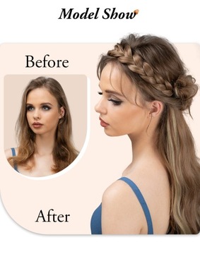 Ободок для волос из косы, цвет натуральный БЛОНД.