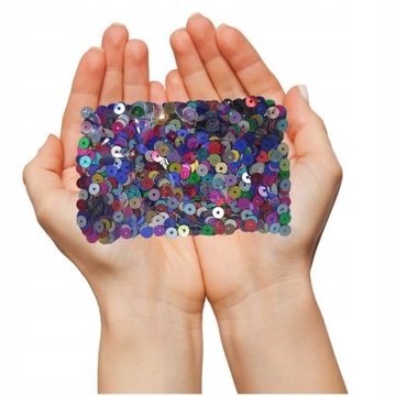 KOLOROWE CEKINY OKRĄGŁE MAŁE KONFETTI OZDOBNE