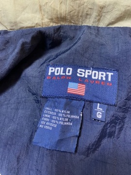 POLO SPORT Ralph Lauren VINTAGE RETRO KURTKA Z KAPTUREM Z LAT 80/ L