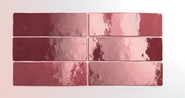PŁYTKI ŚCIENNE CEGIEŁKA ŁAZIENKA KUCHNIA 6,5x20 ARTISAN BURGUNDY CZERWIEŃ