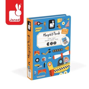 Магнитный пазл Magnetibook Vehicles - развивающая игрушка, 3+, Janod