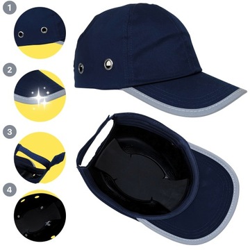 ШЛЕМА ШЛЕМ BUMPCAP ЛЕГКИЙ ЗАЩИТНЫЙ ШЛЕМ OHS Светоотражающая рабочая шляпа